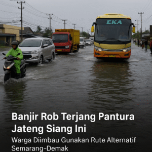 Banjir Rob Terjang Pantura Jateng Siang Ini, Berikut Rute Alternatif Semarang-Demak