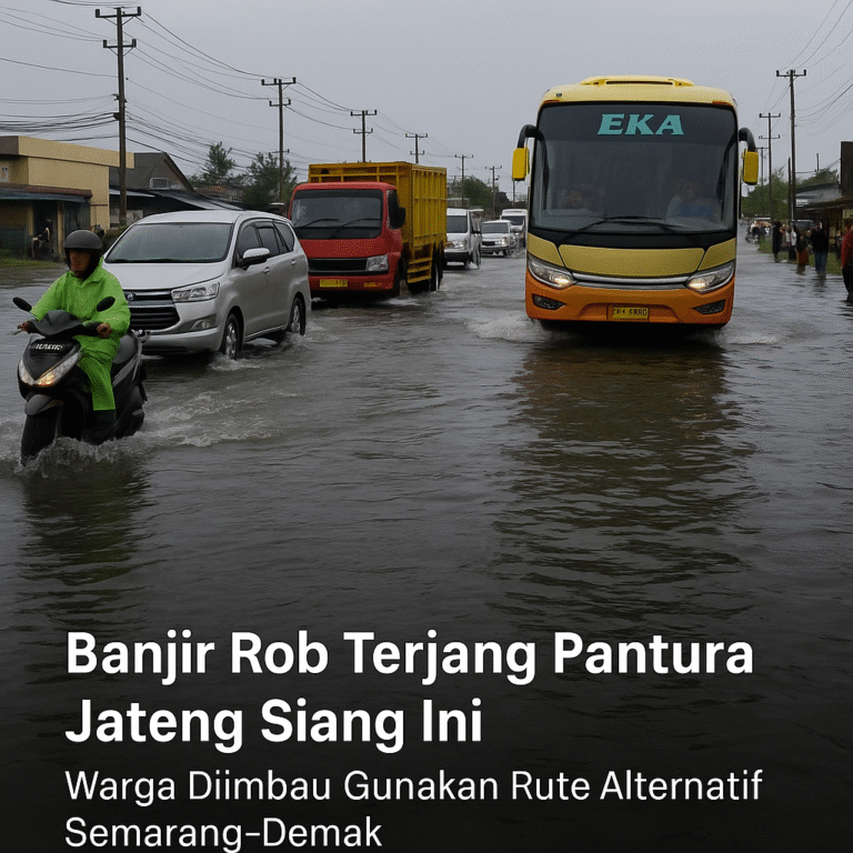 Banjir Rob Terjang Pantura Jateng Siang Ini, Berikut Rute Alternatif Semarang-Demak