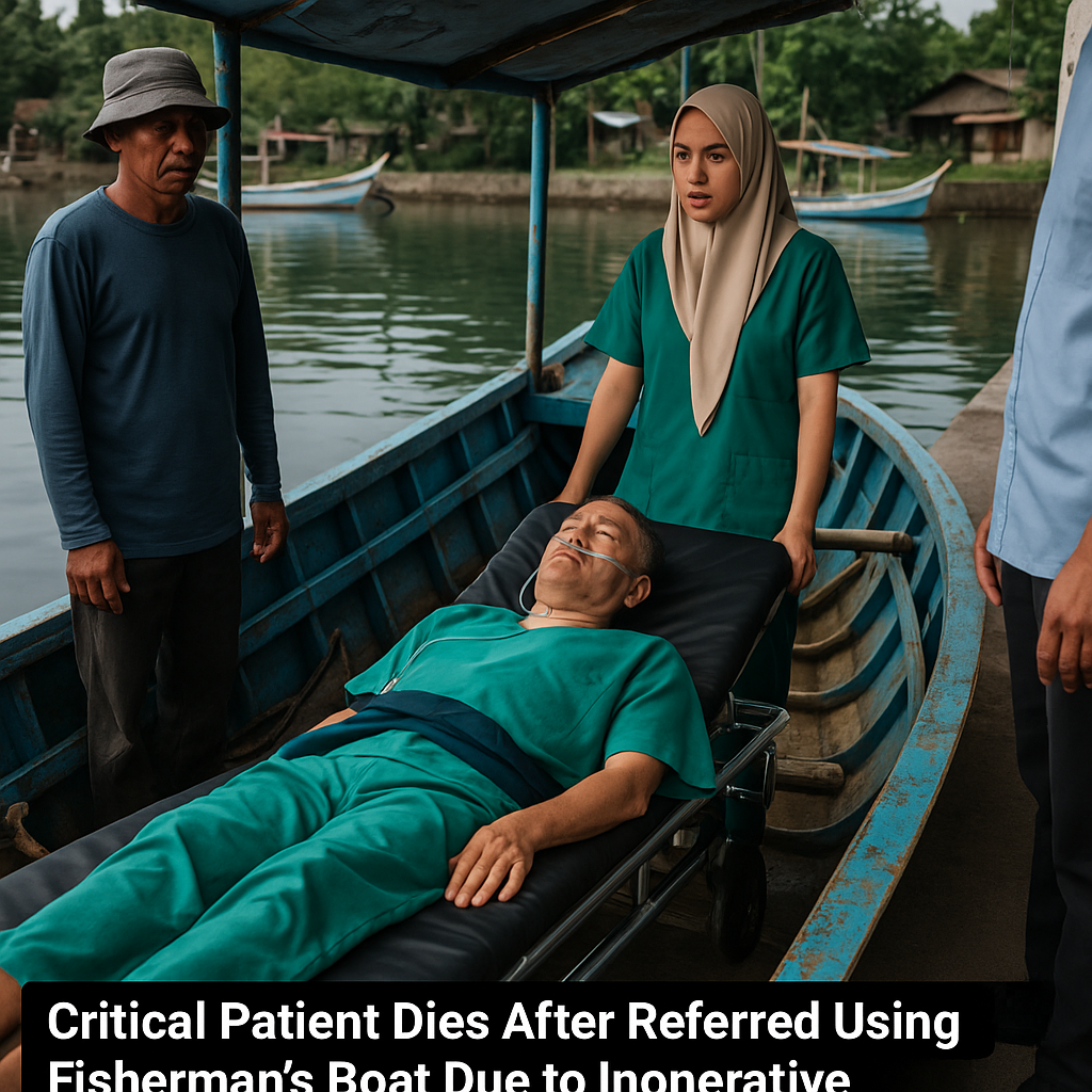 Meninggal Dunia Pasien Kritis yang Dirujuk Pakai Perahu Nelayan karena Ambulance Boat Tak Beroperasi